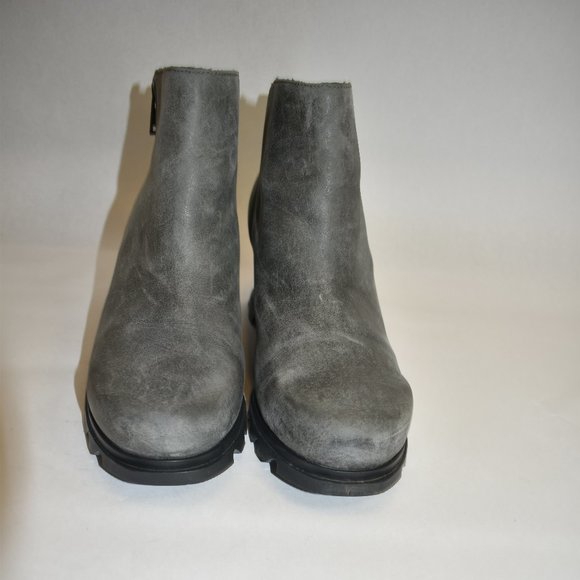SOREL Women's Joan of Artic Wedge III Lug Sole Zip Booties Gray Quarry Size 11 - Picture 8 of 9